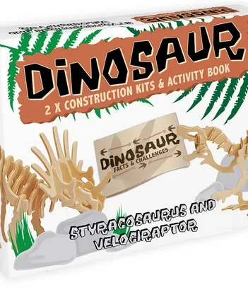 Produit 2 Puzzles 3D en Bois - Styracosaurus et Velociraptor Image