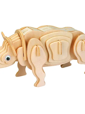 Produit Puzzle 3D en Bois - Rodney le Rhinocéros Image