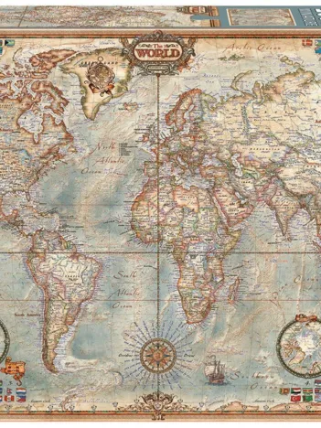 Produit Puzzle Challenge Mini Pièces - Vieille Carte du Monde Image