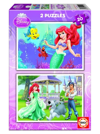 Produit 2 Puzzles - Princesses Disney : Ariel la petite sirène Image