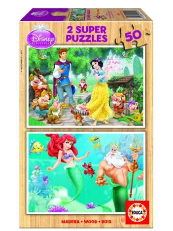 Produit 2 Puzzles en Bois - Princesses Disney : Blanche-Neige et Ariel Image