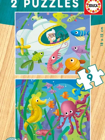 Produit 2 Puzzles en Bois - Animaux Marins Image