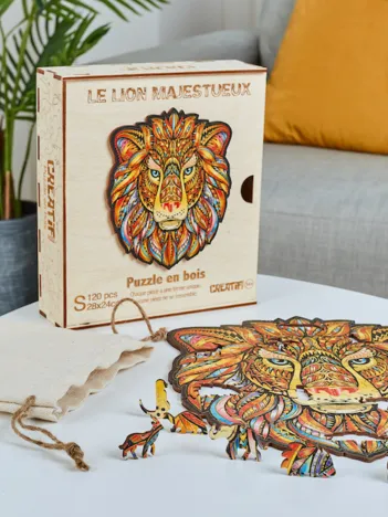 Produit Puzzle en Bois - Le Lion Majestueux Image