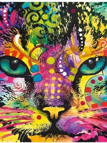 Produit Puzzle en Bois - Colourful Cat Image