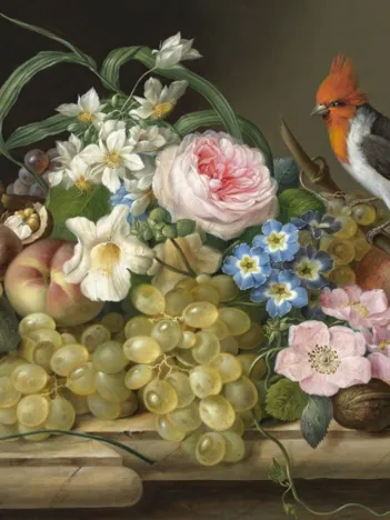 Produit Nature Morte avec Fruits et Oiseau Image