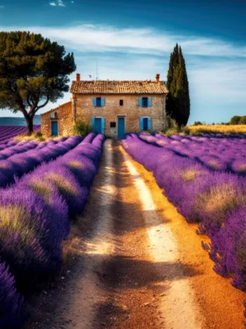 Produit Maison dans les champs de lavande Image