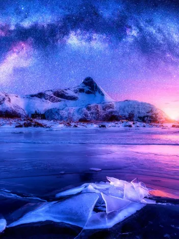 Produit Voie lactée sur l'île de Lofoten, Norvège Image