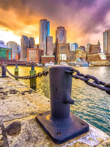 Produit Port de Boston au Crépuscule, États-Unis Image