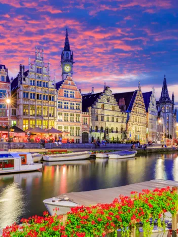 Produit Gand au Crépuscule, Belgique Image