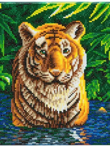Produit Crystal Art - Kit Broderie Diamant - Tigre Image