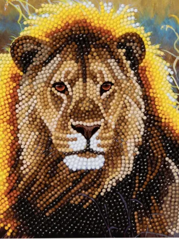 Produit Crystal Art - Kit Broderie Diamant - Lion Image