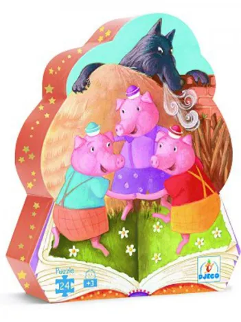 Produit Puzzle silhouette - 24 pièces - Les trois petits cochons Image