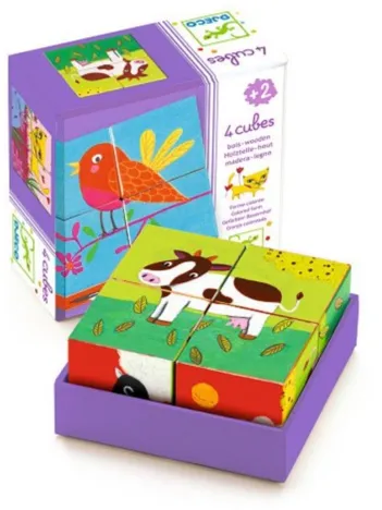 Produit Puzzle Cubes en Bois - Meuh & Co Image