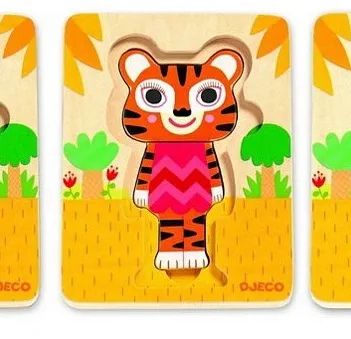Produit Puzzle en Bois 3 niveaux. Tigre Image
