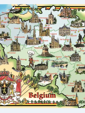 Produit Carte illustrée de la Belgique Image