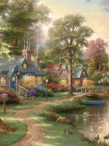 Produit Thomas Kinkade: Au Bord du Lac Image