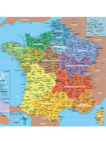 Produit Puzzle en Bois Découpé à la Main - Carte De France Des Départements Image