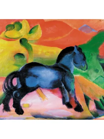 Produit Puzzle en Bois Découpé à la Main - Marc : Cheval Bleu Image