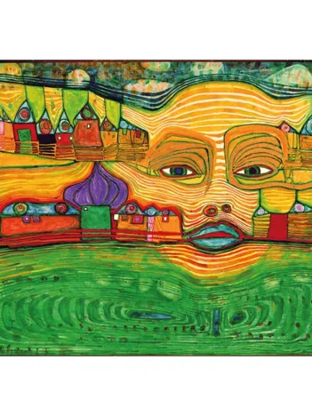 Produit Puzzle en Bois Découpé à la Main - Friedensreich Hundertwasser: Irinaland Sur Les Balkans, 1969 Image