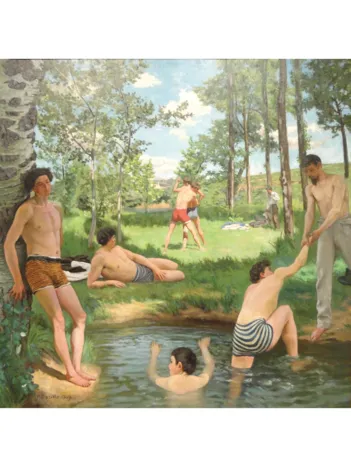 Produit Puzzle en Bois Découpé à la Main - Frédéric Bazille - Scène D'Été Image