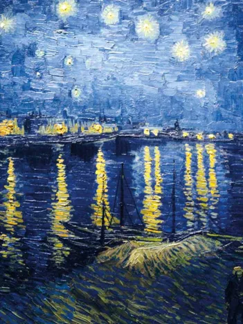 Produit Puzzle en Bois Découpé à la Main - Vincent Van Gogh - La Nuit Etoilée Image