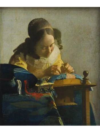 Produit Puzzle en Bois Découpé à la Main - Vermeer Johannes - La Dentellière Image