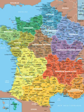 Produit Puzzle en Bois Découpé à la Main - Carte De France Des Régions Image