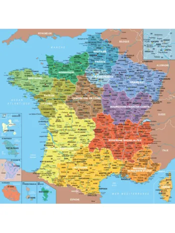 Produit Puzzle en Bois Découpé à la Main - Géographie : Carte De France Image