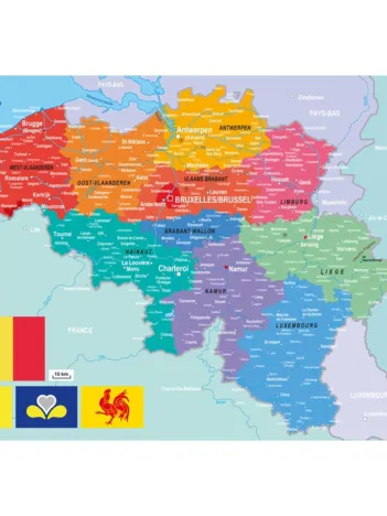 Produit Puzzle en Bois Découpé à la Main - Carte De La Belgique Image