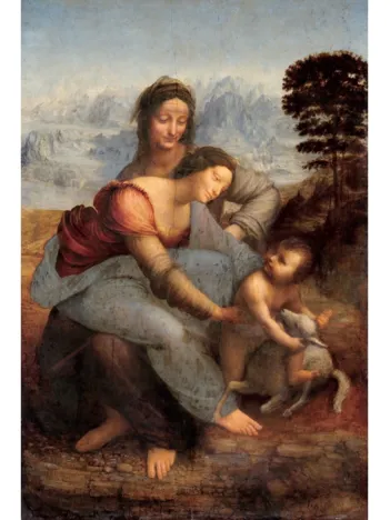 Produit Puzzle en Bois Découpé à la Main - Léonard De Vinci - Vierge À L'Enfant Et Sainte Anne Image