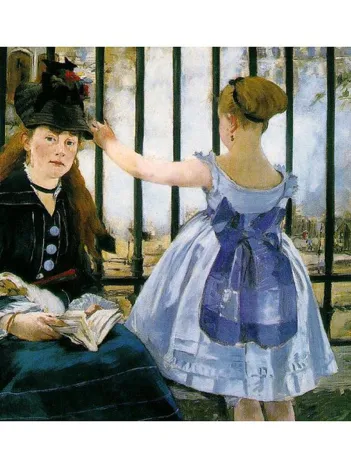 Produit Puzzle en Bois Découpé à la Main - Manet : Le Chemin De Fer Image