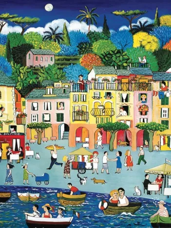 Produit Puzzle en Bois Découpé à la Main - Alessandra Puppo - Le Glacier À Portofino Image