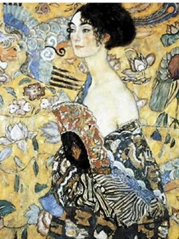 Produit Puzzle en Bois Découpé à la Main - Klimt  :  La Dame À L'Éventail Image