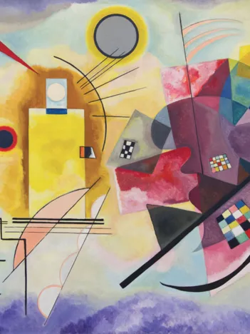 Produit Puzzle en Bois Découpé à la Main - Kandinsky - Jaune, Rouge, Bleu Image