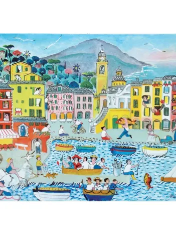 Produit Puzzle en Bois Découpé à la Main - Le Port De Camogli Image