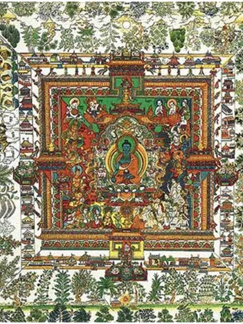 Produit Puzzle en Bois Découpé à la Main - Mandala De La Médecine : Art Tibétain Image