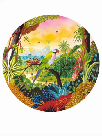 Produit Puzzle en Bois Découpé à la Main - Perruche À Moustaches Image