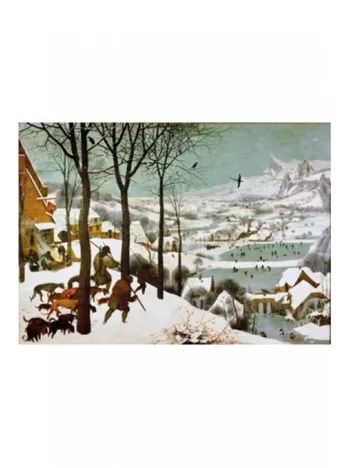 Produit Puzzle en Bois Découpé à la Main - Brueghel : Chasseurs Dans La Neige Image