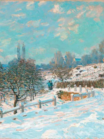 Produit Puzzle en Bois Découpé à la Main - Rue De Louveciennes Enneigée Image