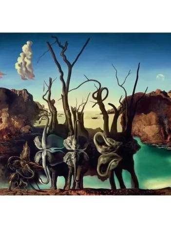 Produit Art Collection - Dali - Cygnes se reflétant en éléphants Image