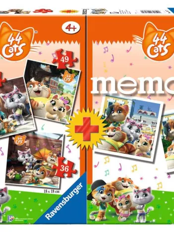 Produit 3 Puzzles + Memory - 44 Cats Image
