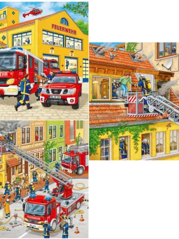 Produit 3 Puzzles - Les pompiers au travail Image