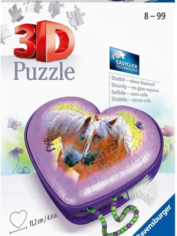 Produit Puzzle 3D - Boîte Coeur - Chevaux Image