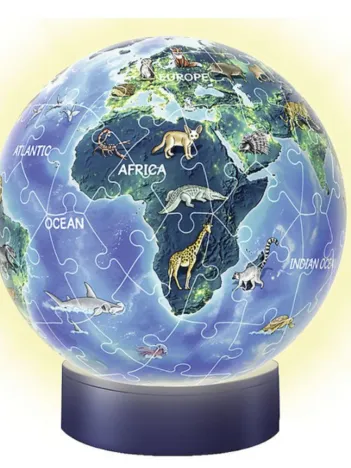 Produit Puzzle Ball 3D avec LED - Le Monde en Anglais Image