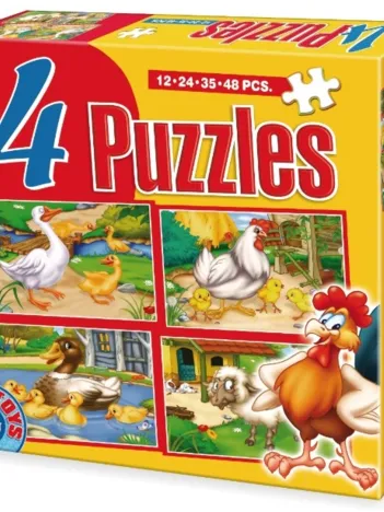 Produit 4 Puzzles - Poules, oies canards et moutons Image