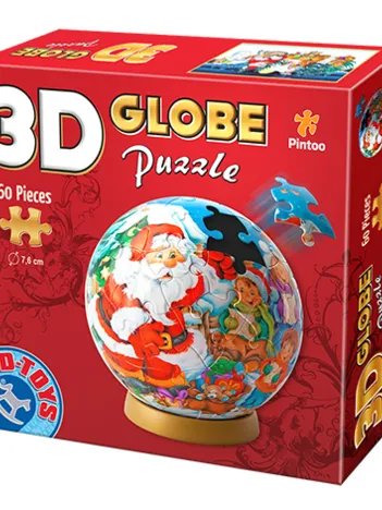 Produit Puzzle Globe - Le père Noël et le Bonhomme de Neige Image