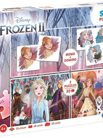 Produit Superkit 4 en 1 - Frozen 2 (2 Puzzles + Memory + Domino) Image