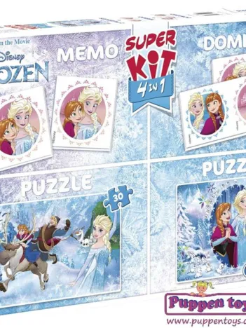 Produit Super Kit 4 in 1 - La Reine des Neiges - 2 Puzzles + Memo + Domino Image
