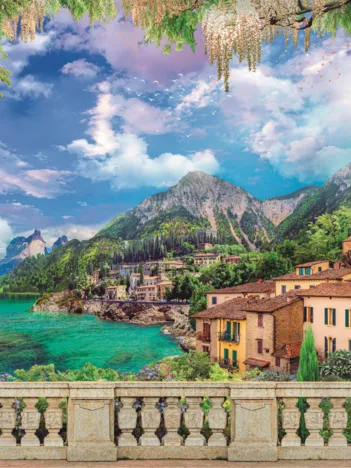 Produit Terrasse Luxuriante au Bord du Lac Image