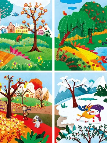 Produit Les 4 Saisons - 4 Puzzles Evolutifs (20/60/100/180 Pièces) Image